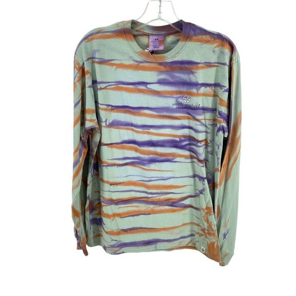 Simply Southern upcycled West Virginia Medium tie dye NEW NWT purple orange stri - Picture 7 of 8